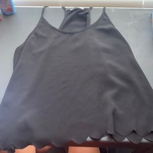 Black tank top w/split back
